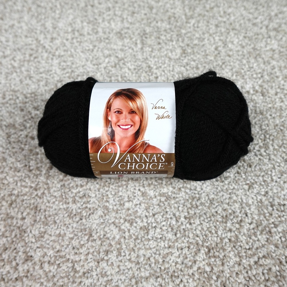 Lion‎ Brand Vanna's Choice Black Acrylic Yarn 170 Yards Medium 4